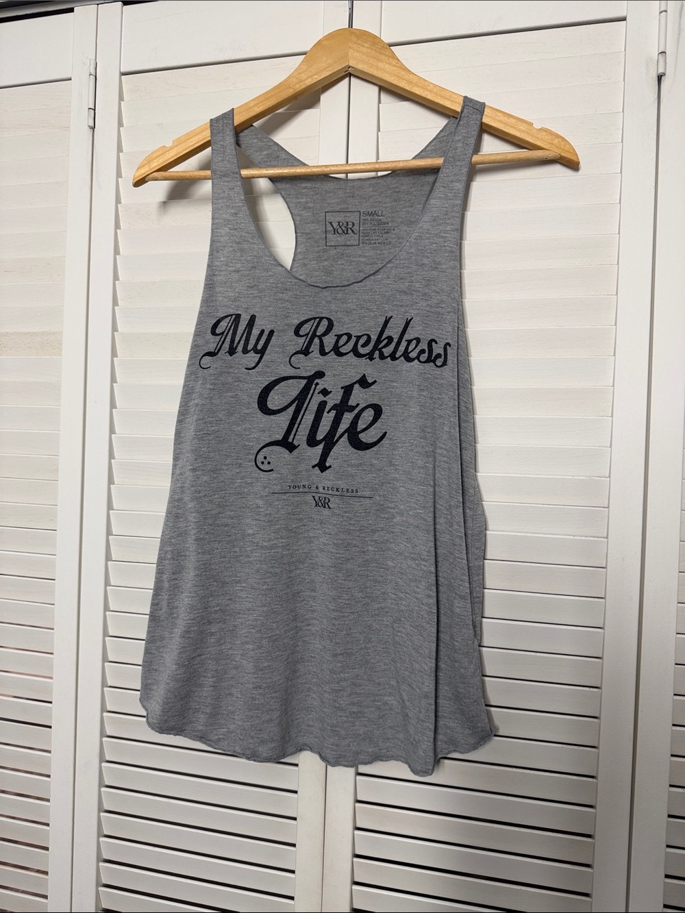 Gray 'My Reckless Life' Graphic Tank Top
